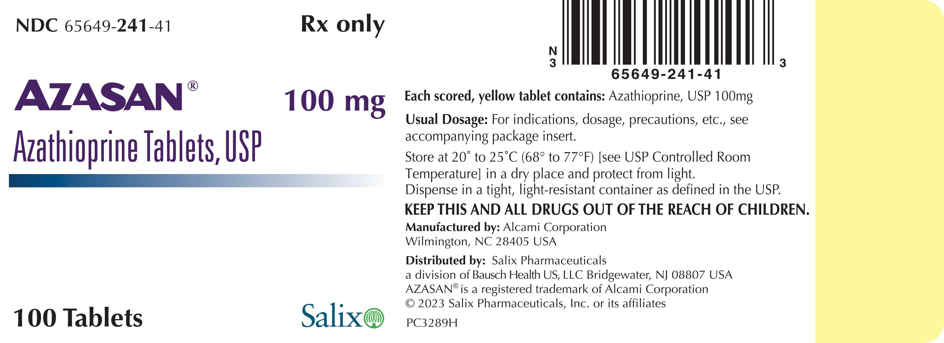 100 mg Salix Bottle Label 
