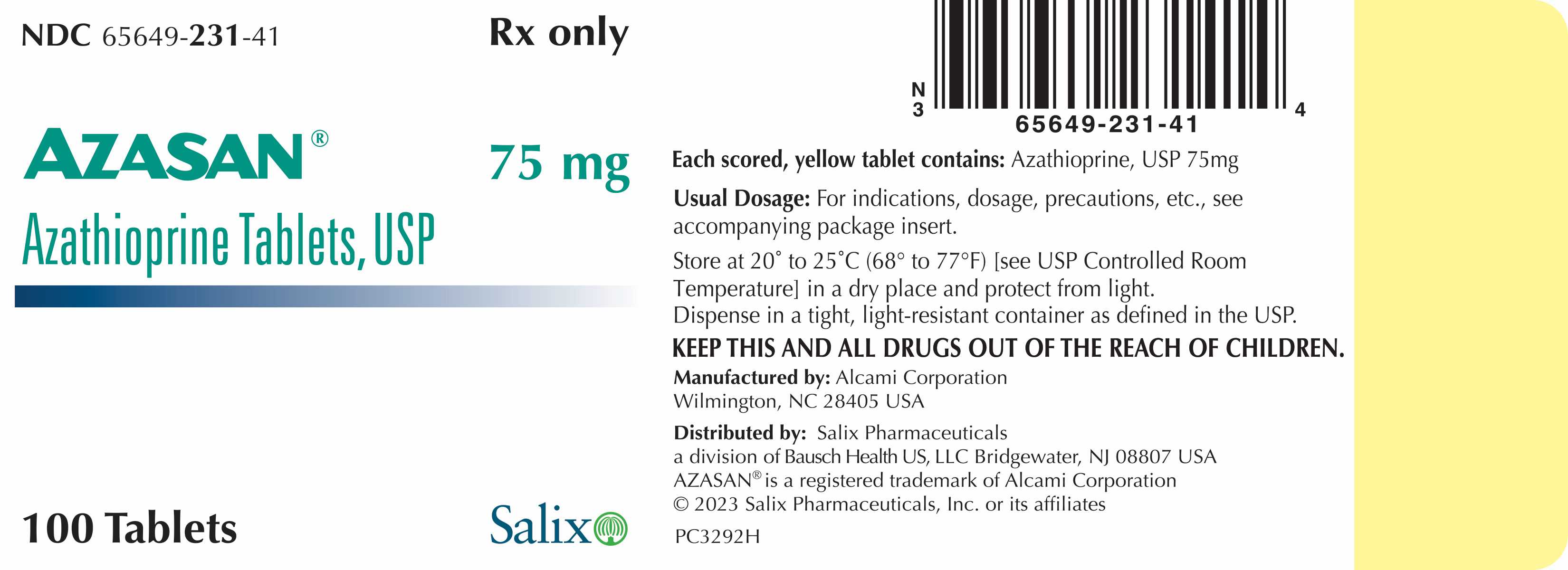 75 mg Salix Bottle Label 