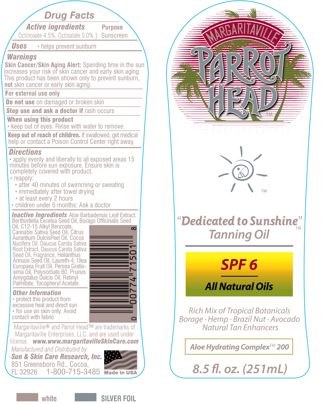 Parrot Head Dedicated To Sunshine Oil 4 | Octinoxate, Octisalate Spray while Breastfeeding