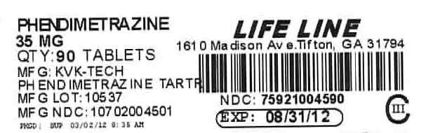 Phendimetrazine 35 mg Tablet Label
