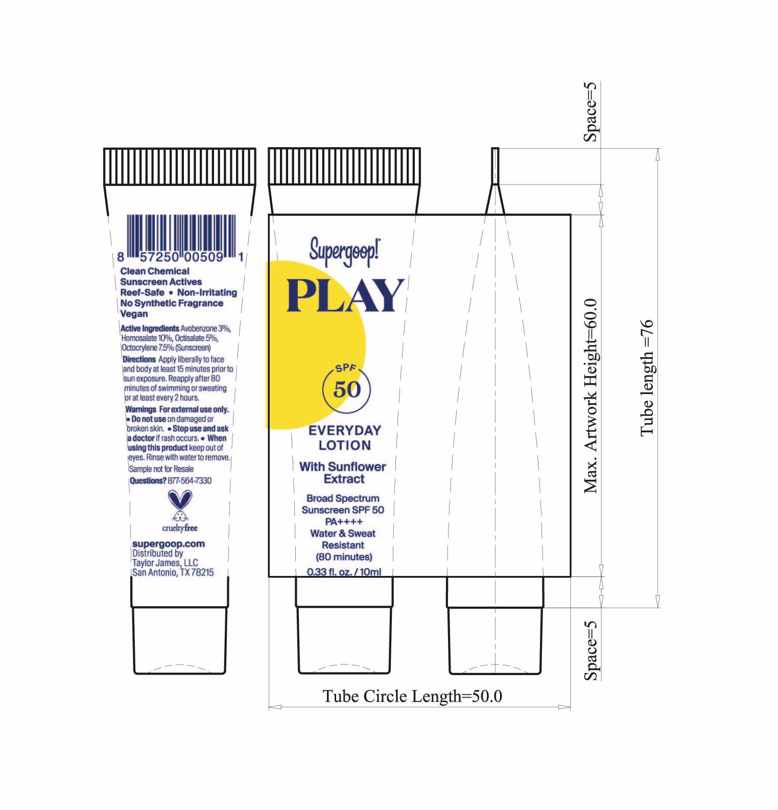 play everyday lotion SPF 50 tube