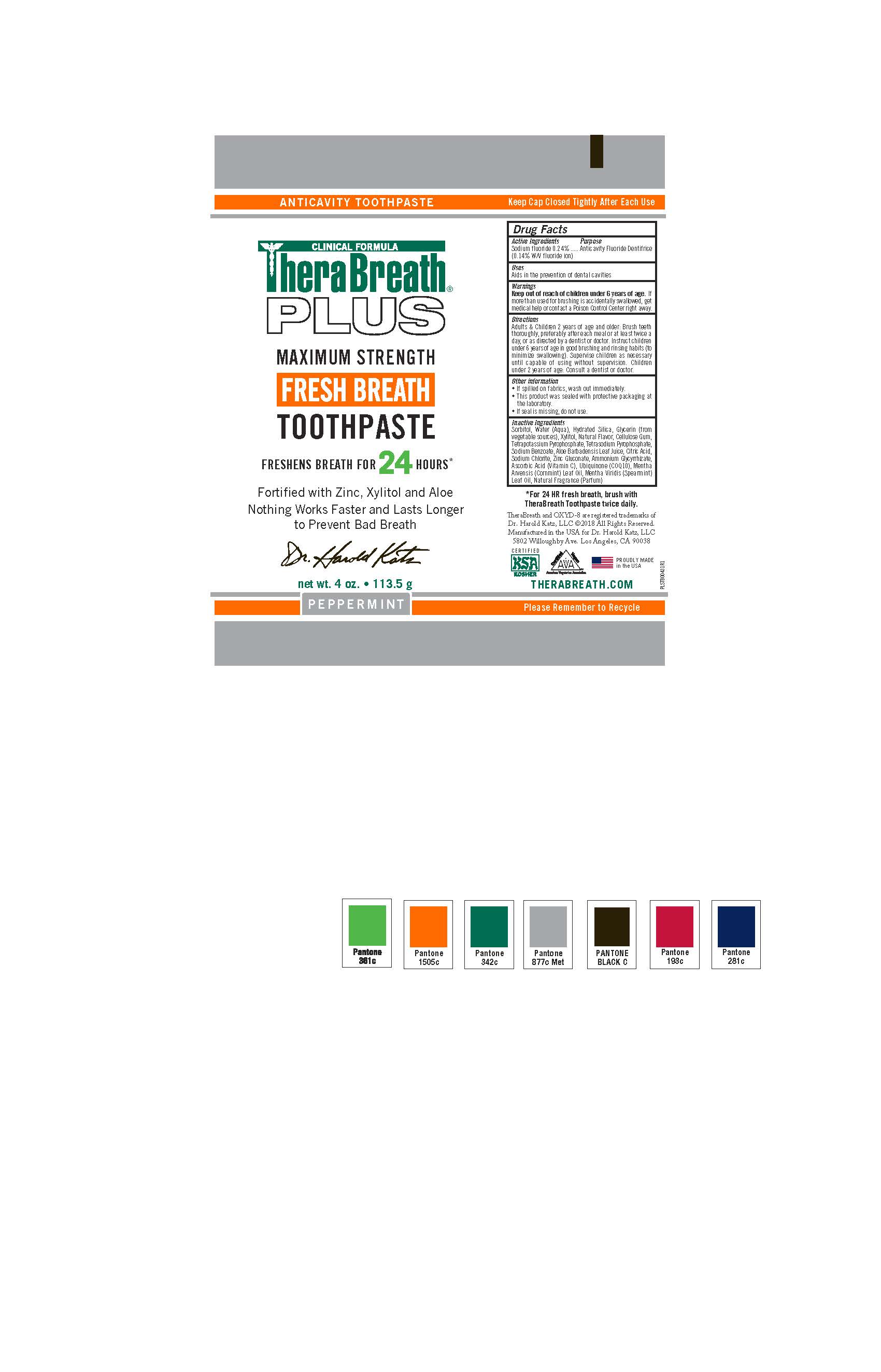TheraBreath Dentist Recommended Fresh Breath Toothpaste, 4 oz 