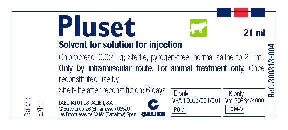 PLUSET Solvent Vial Label