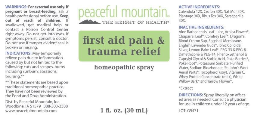 first aid pain and trauma relief