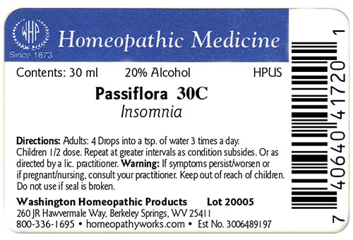 Passiflora label example