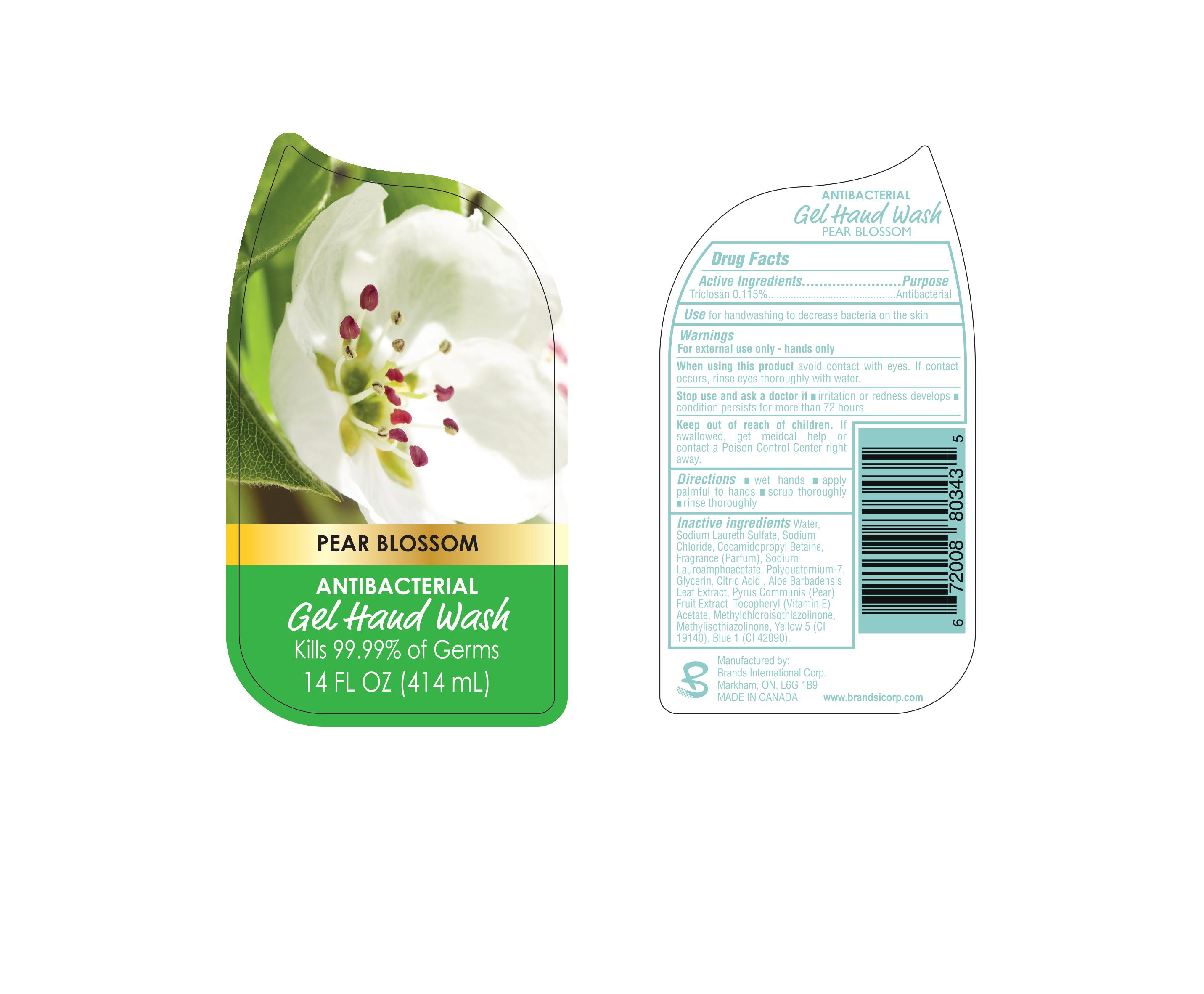 Pear Blossom Antibacterial Gel Hand Wash | Triclosan Liquid Breastfeeding
