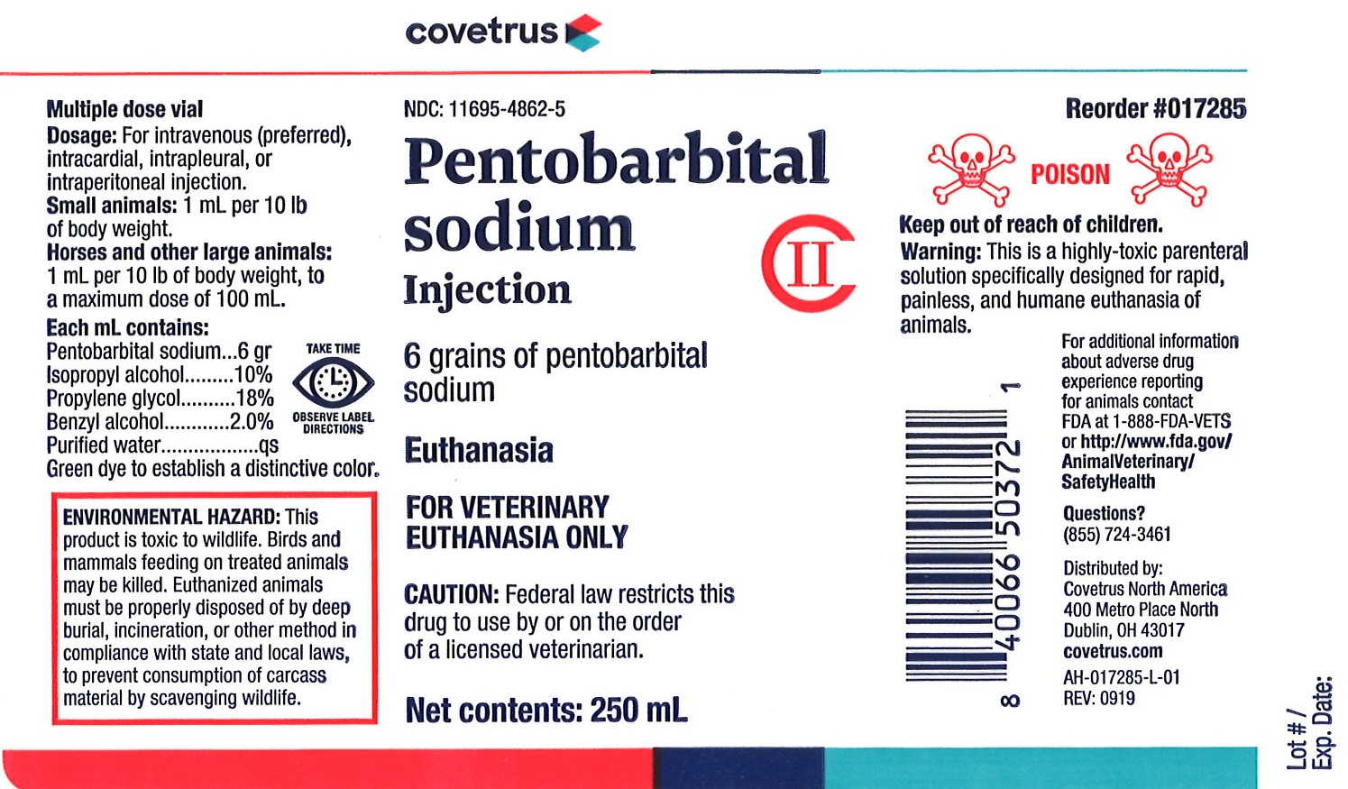 Covetrus Pentobarbital Sodium Label