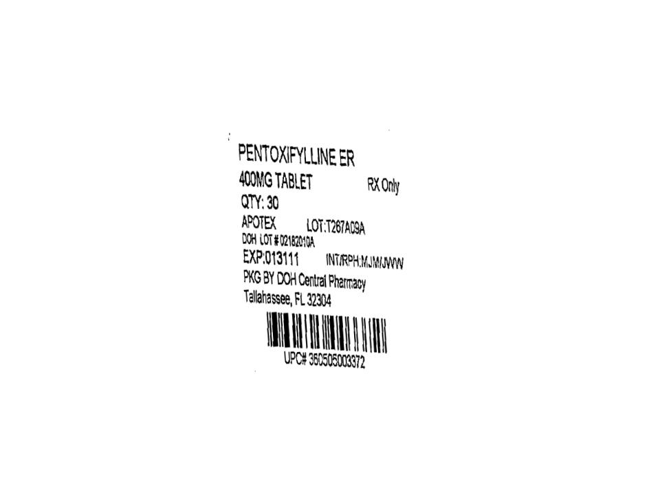 Pentoxifylline ER Tablets 400 mg Bottles