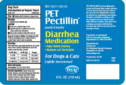 Pet Pectillin 4 oz Bottle Label