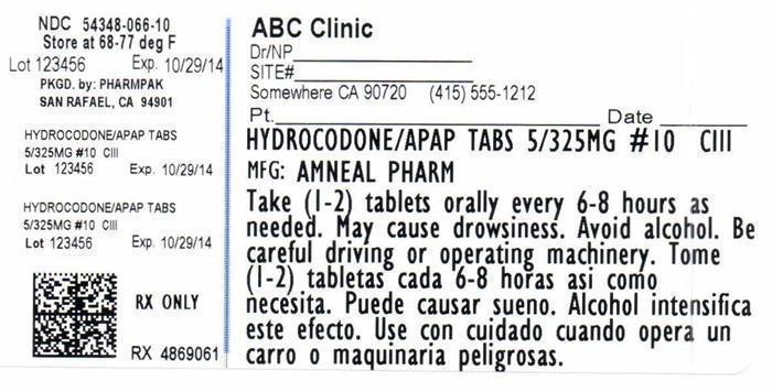PharmPak Hydrocodone-APAP Label