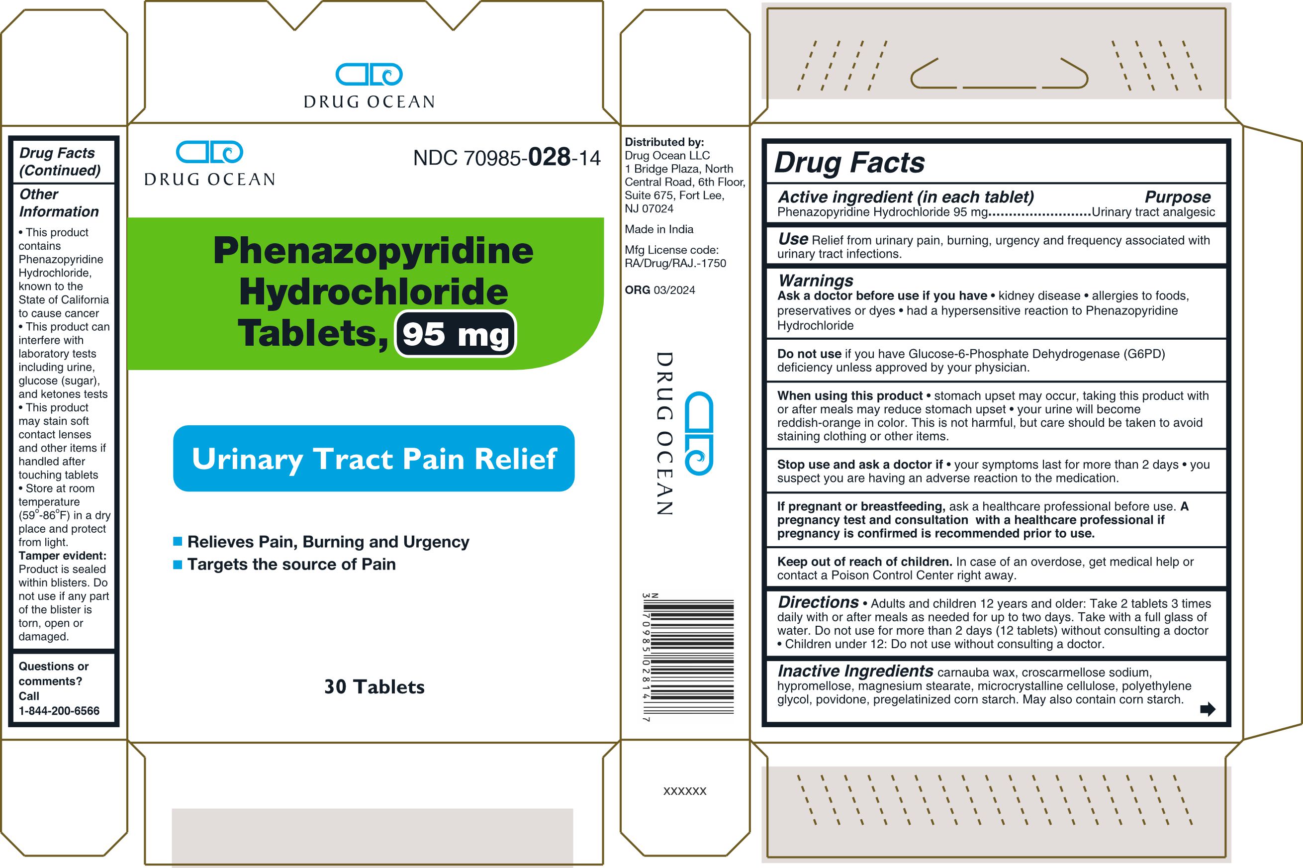 Phenazopyridine HCl Tablets- Carton