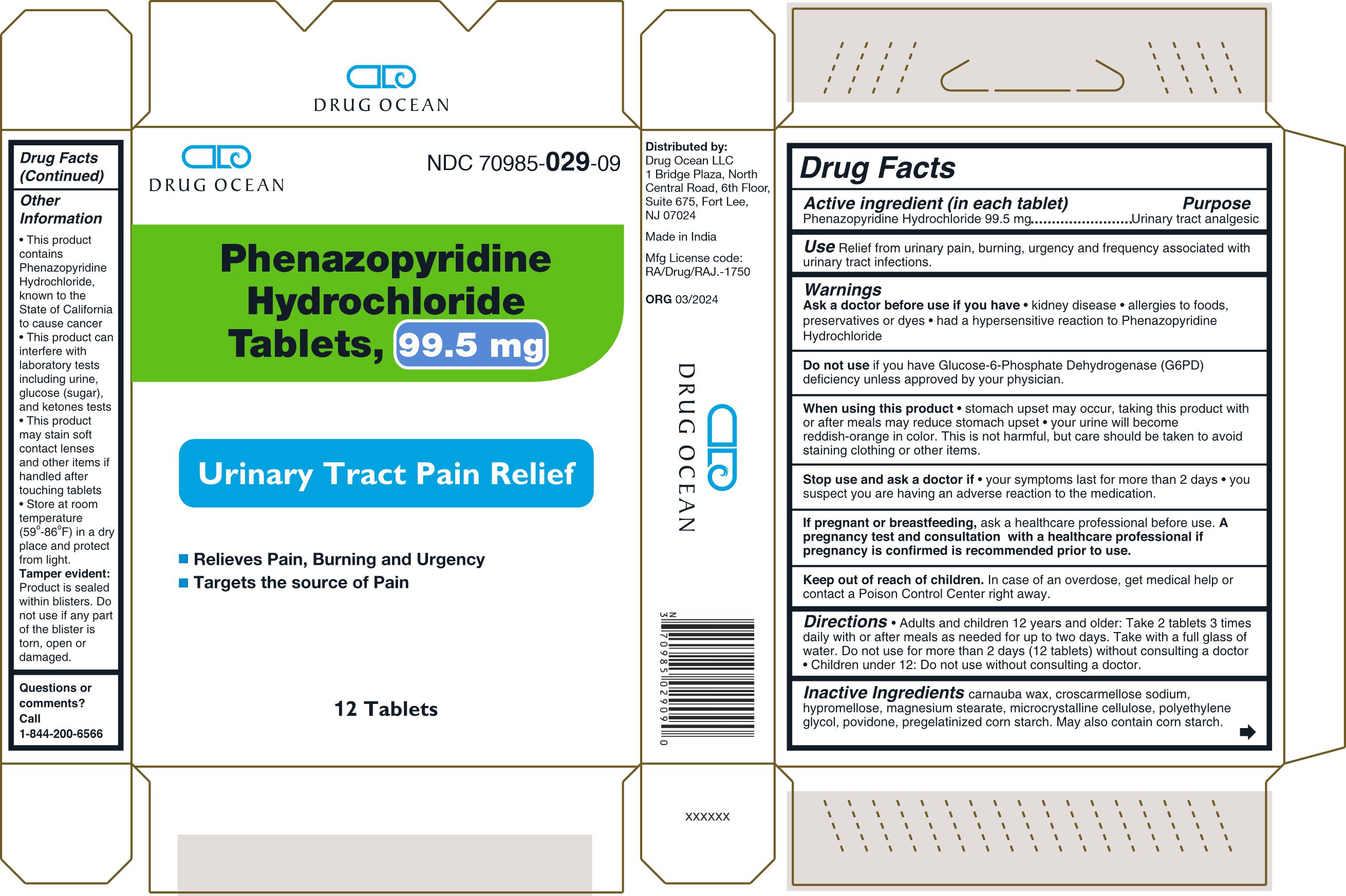 Phenazopyridine HCl Tablet 99.5mg-Carton