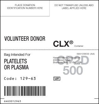 Platelet/Plasma CLX Bag Label