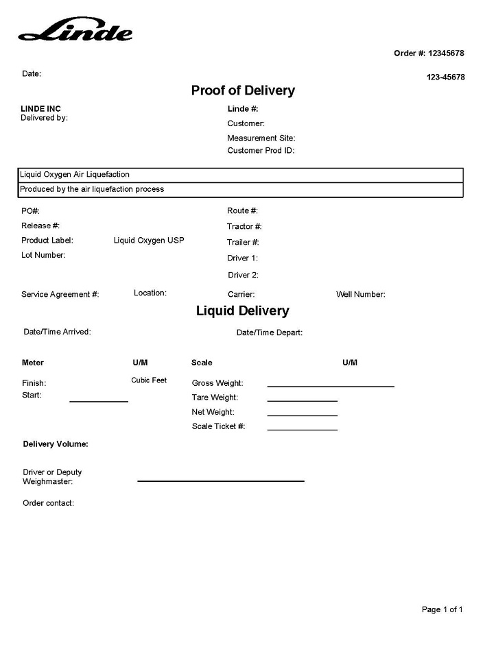 Proof of Delivery O2