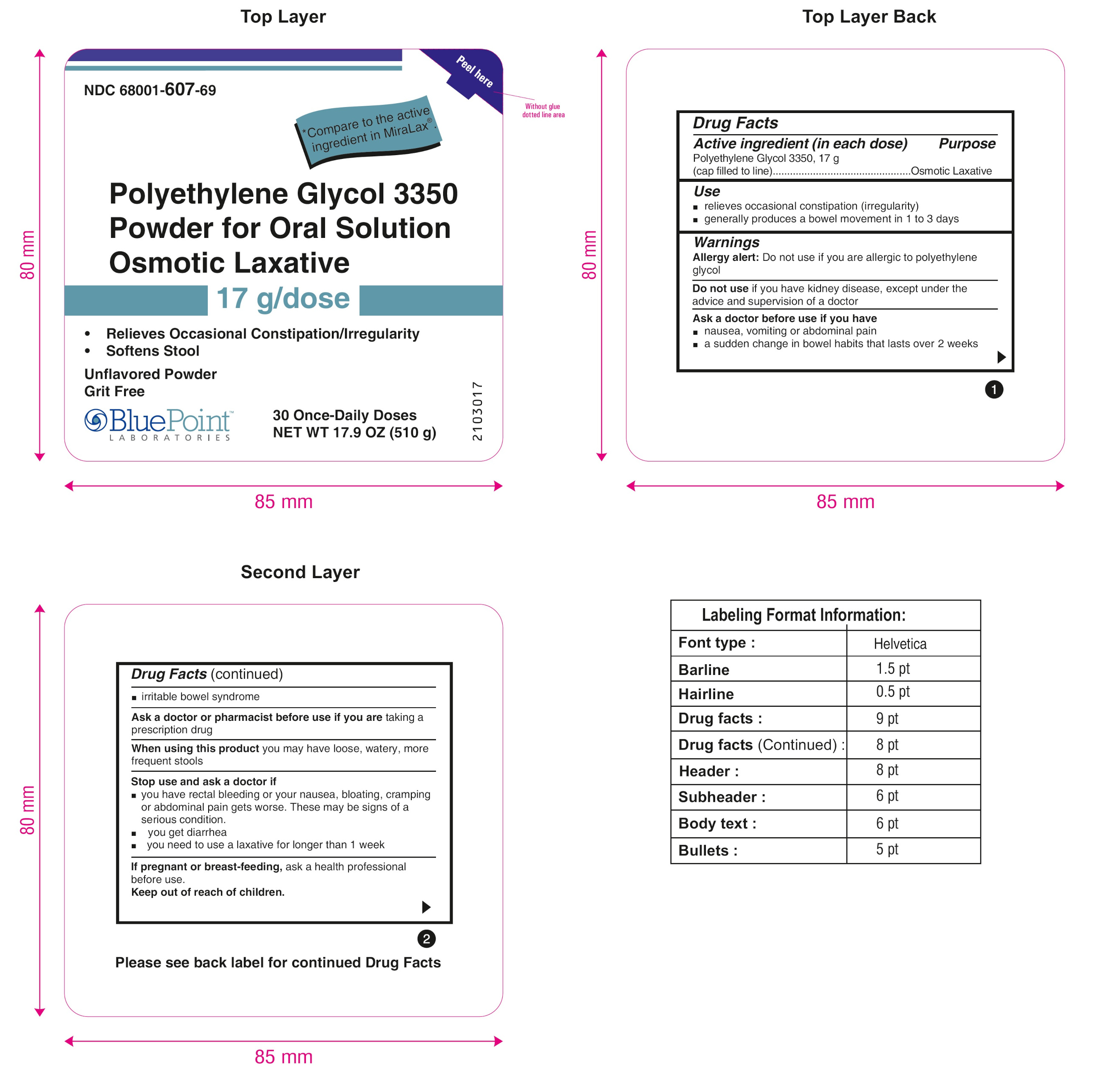 Polythylene Glycol Powder 510g Label Page 1 Rev 012024