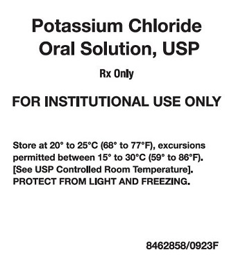 Potassium Chloride Oral Solution Label