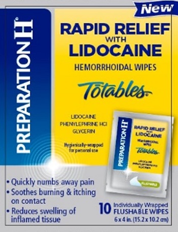 Preparation H RR wipes w Lidocaine 10 ct