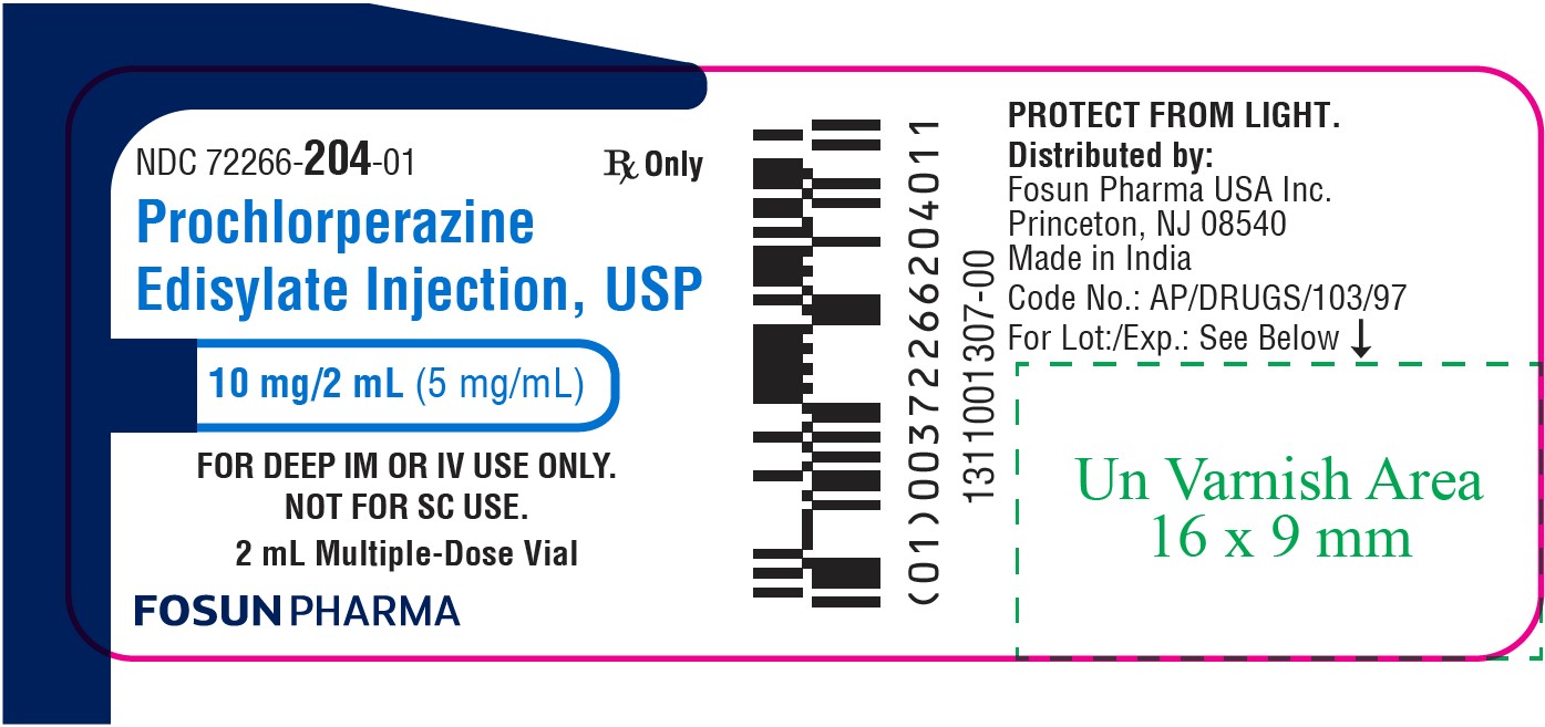 Prochlorperazing Edisylate Injection Vial Label