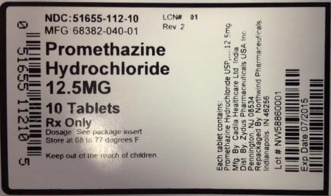 Promethazine HCL 51655-112