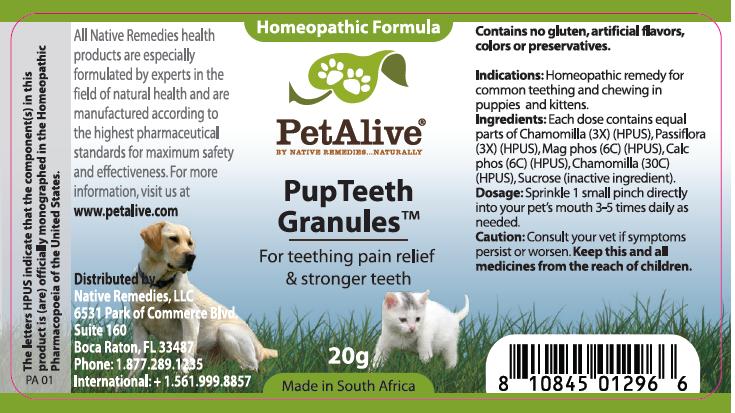 Pup Teeth Granules Label