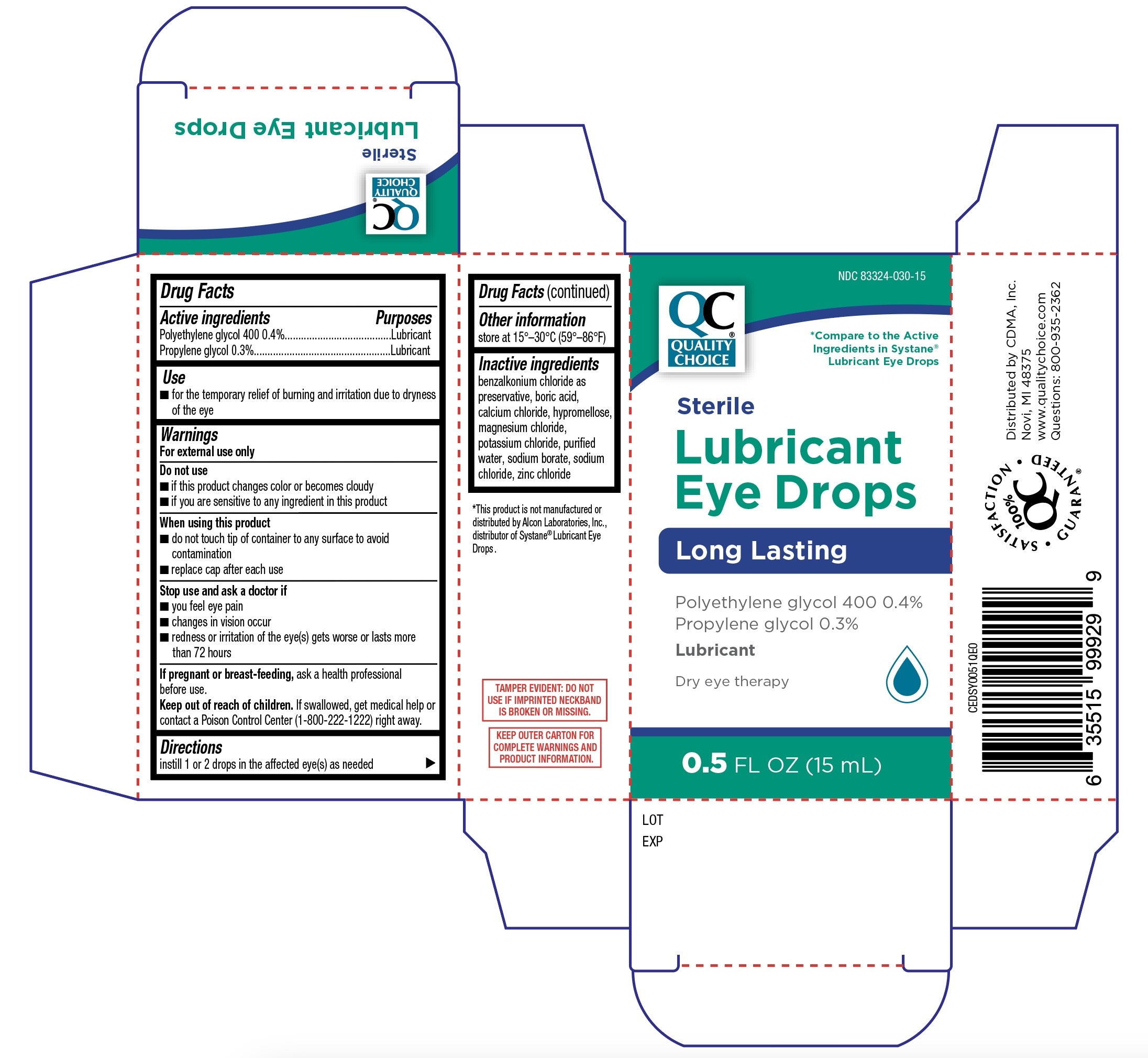 Quality Choice Lubricant Eye Drops Long Lasting 15mL