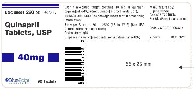 Quinapril Tablets USP 40 mg 90 tablets rev 09 20