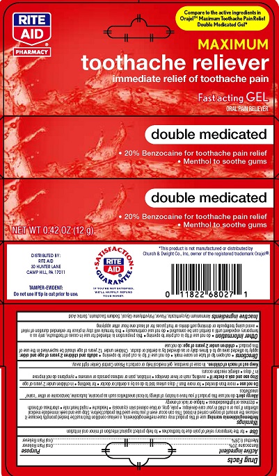 Rite Aid Maximum Toothache Reliever | Benzocaine, Menthol Gel while Breastfeeding