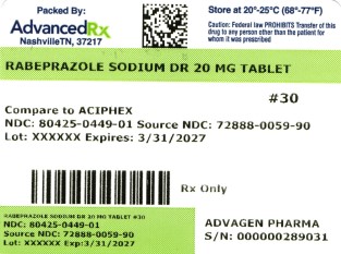 Rabeprazole Sodium DR 20mg Tablet #30