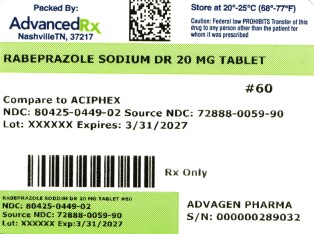 Rabeprazole Sodium DR 20mg Tablet #60