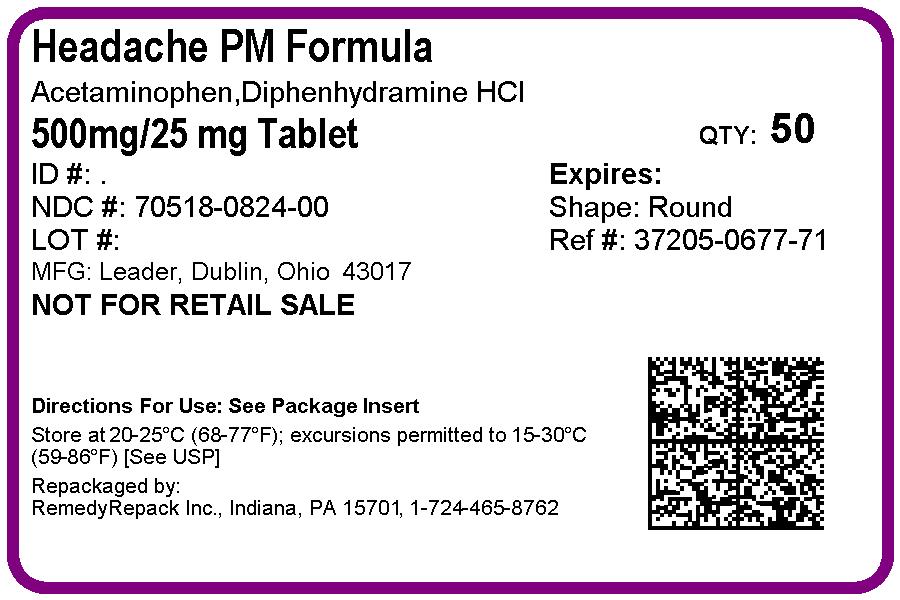 Leader Headache Pm Formula | Acetaminophen, Diphenhydramine Hcl Tablet Breastfeeding