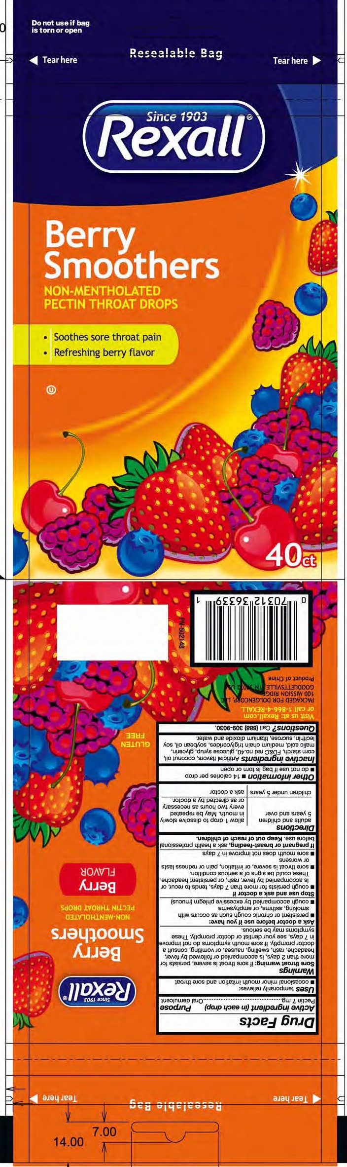 DG Rexall Berry Soothers 40ct Drops
