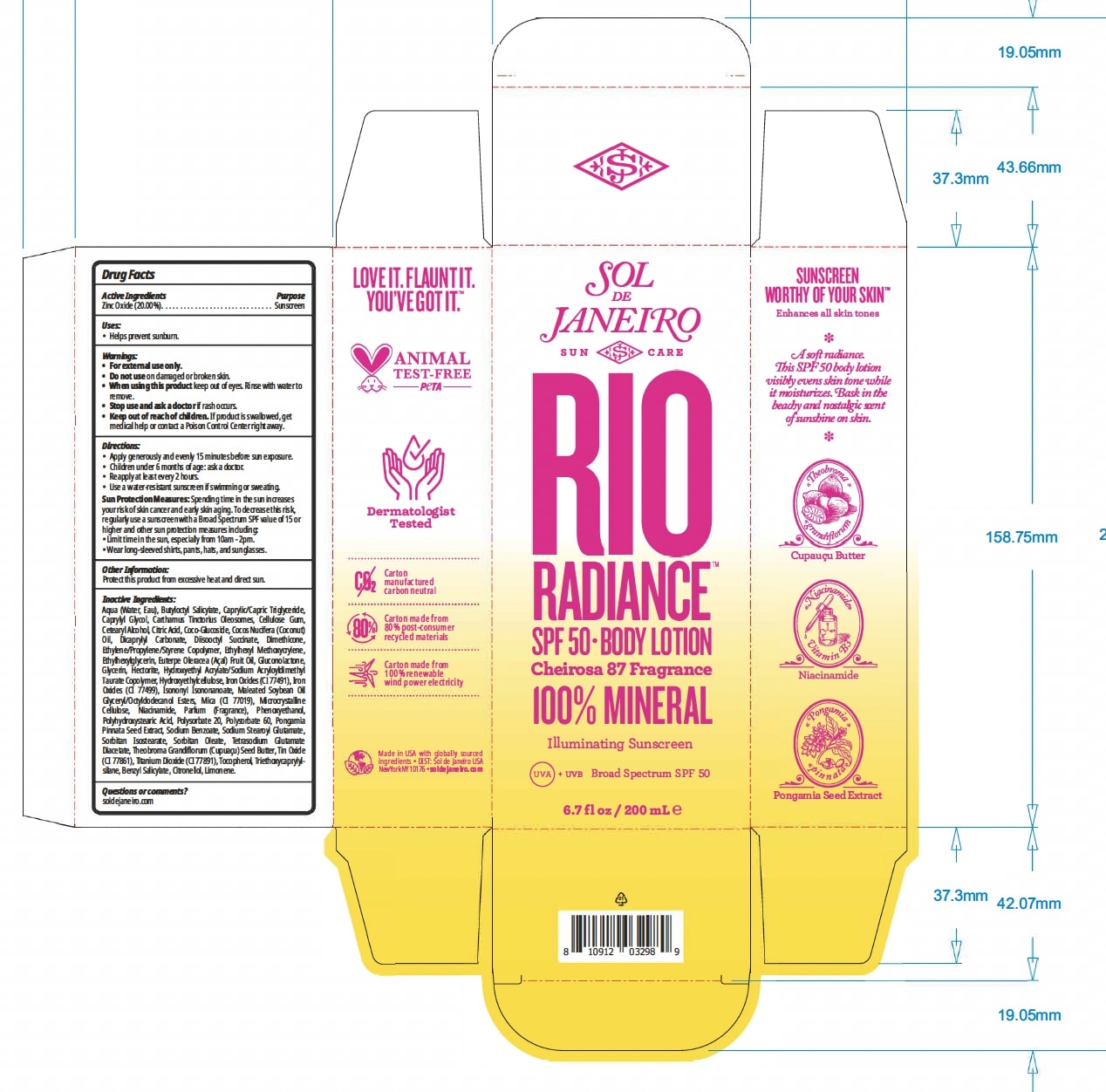 Rio Radiance SPF 50 Body Lotion_Carton