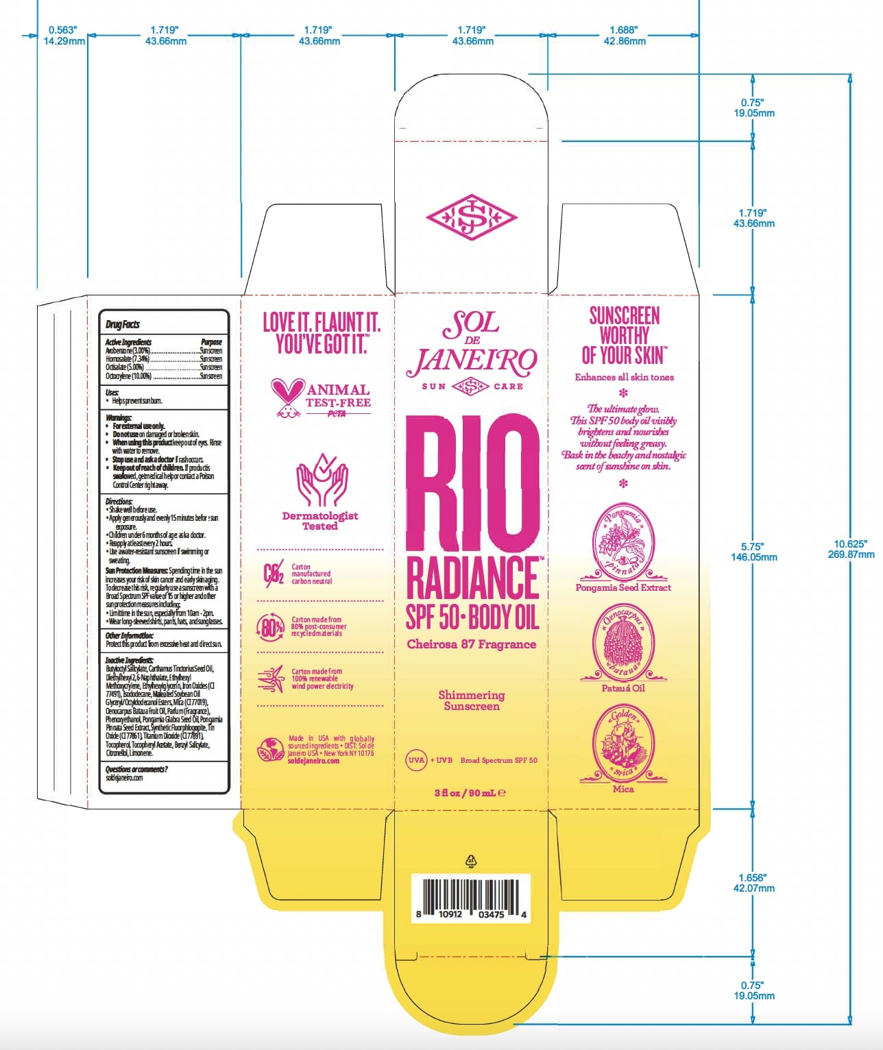 Rio Radiance SPF 50 Body Oil_Carton
