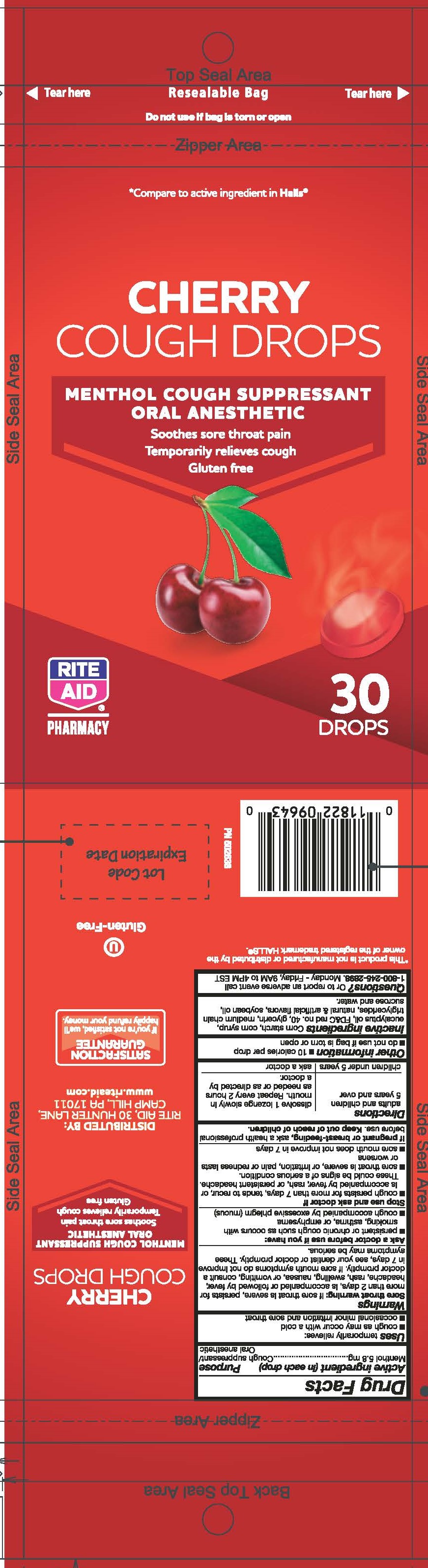Rite Aid Cherry 30ct Cough Drops