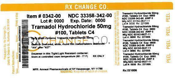 RxChange Co. (33358-342-00) Tramadol 50mg, 100 tablets