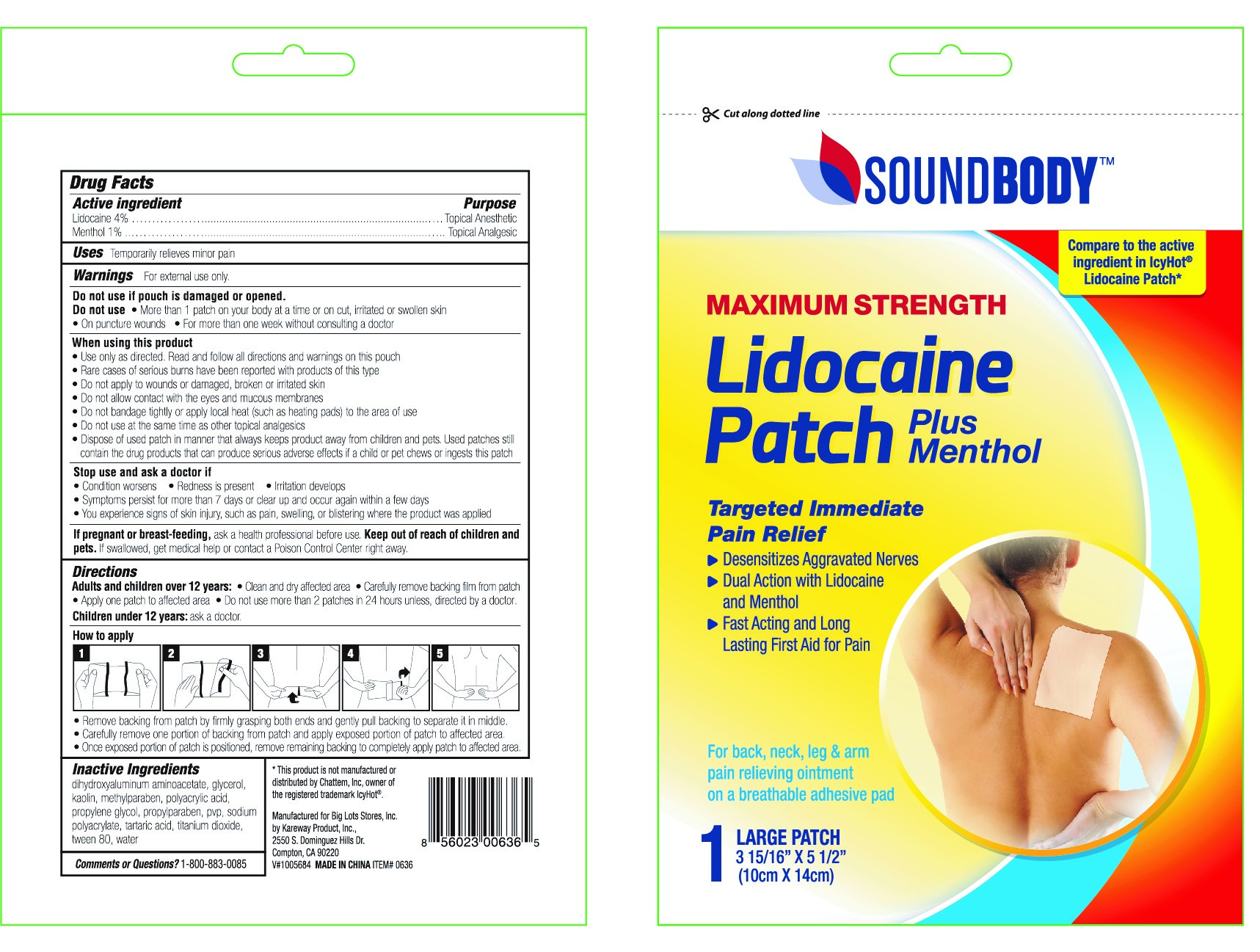 Soundbody | Lidocaine, Menthol Patch Breastfeeding