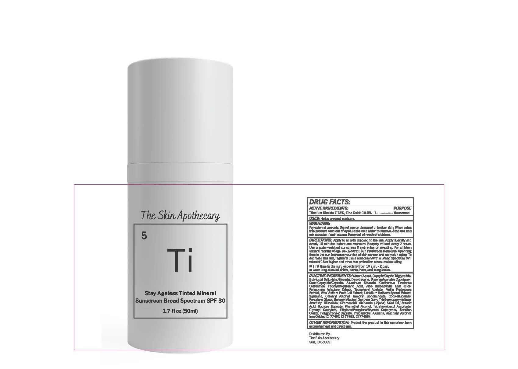 Ti Stay Ageless Mineral Sunscreen Broad Spectrum SPF30