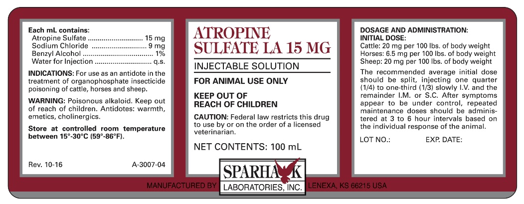 Atropine Sulfate LA label