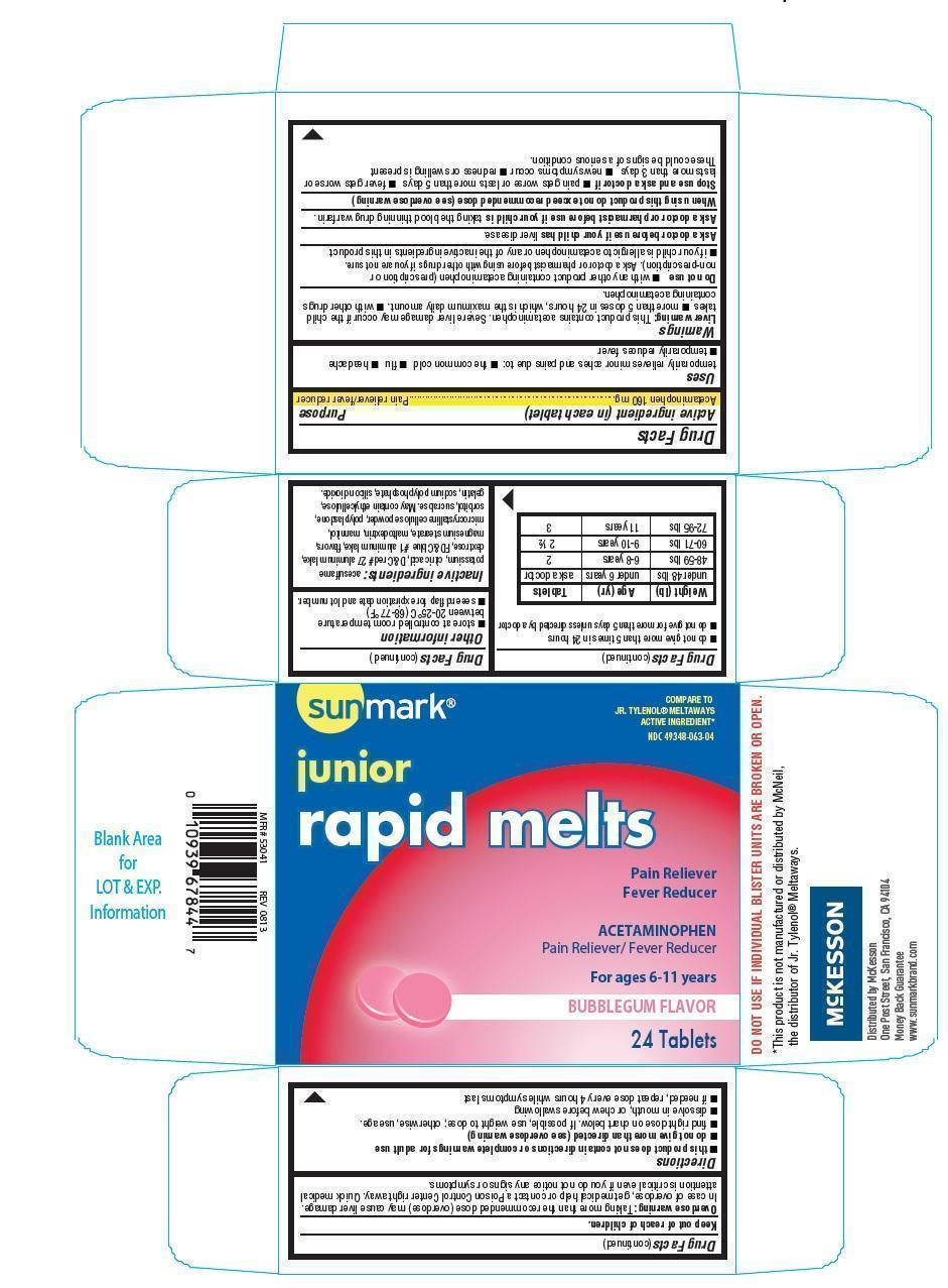 Sunmark Junior Rapid Melts | Acetaminophen Tablet, Chewable while Breastfeeding
