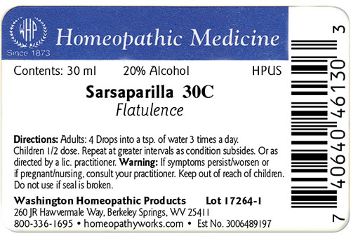 Sarsaparilla label example