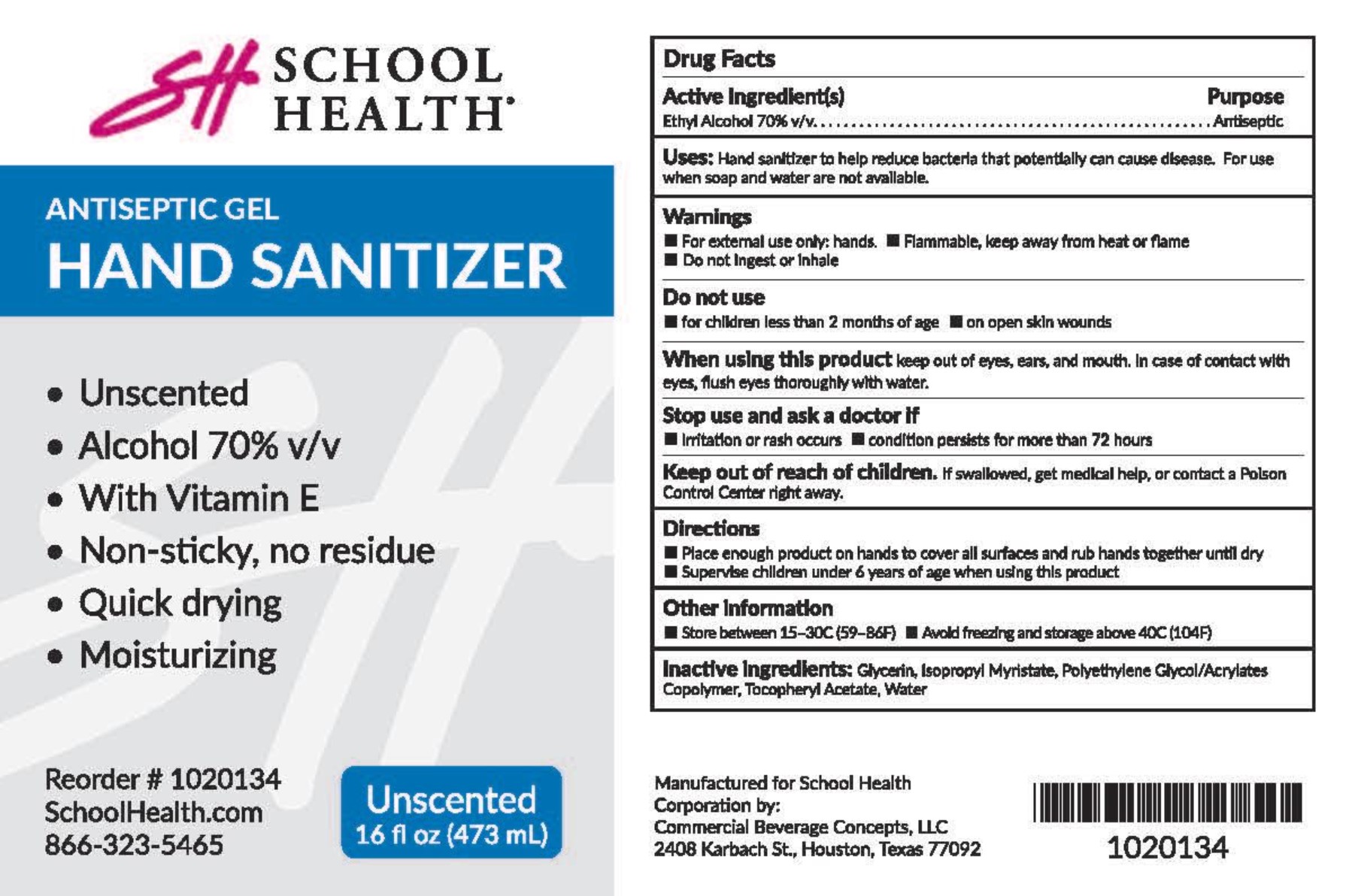 School Health 16oz Label