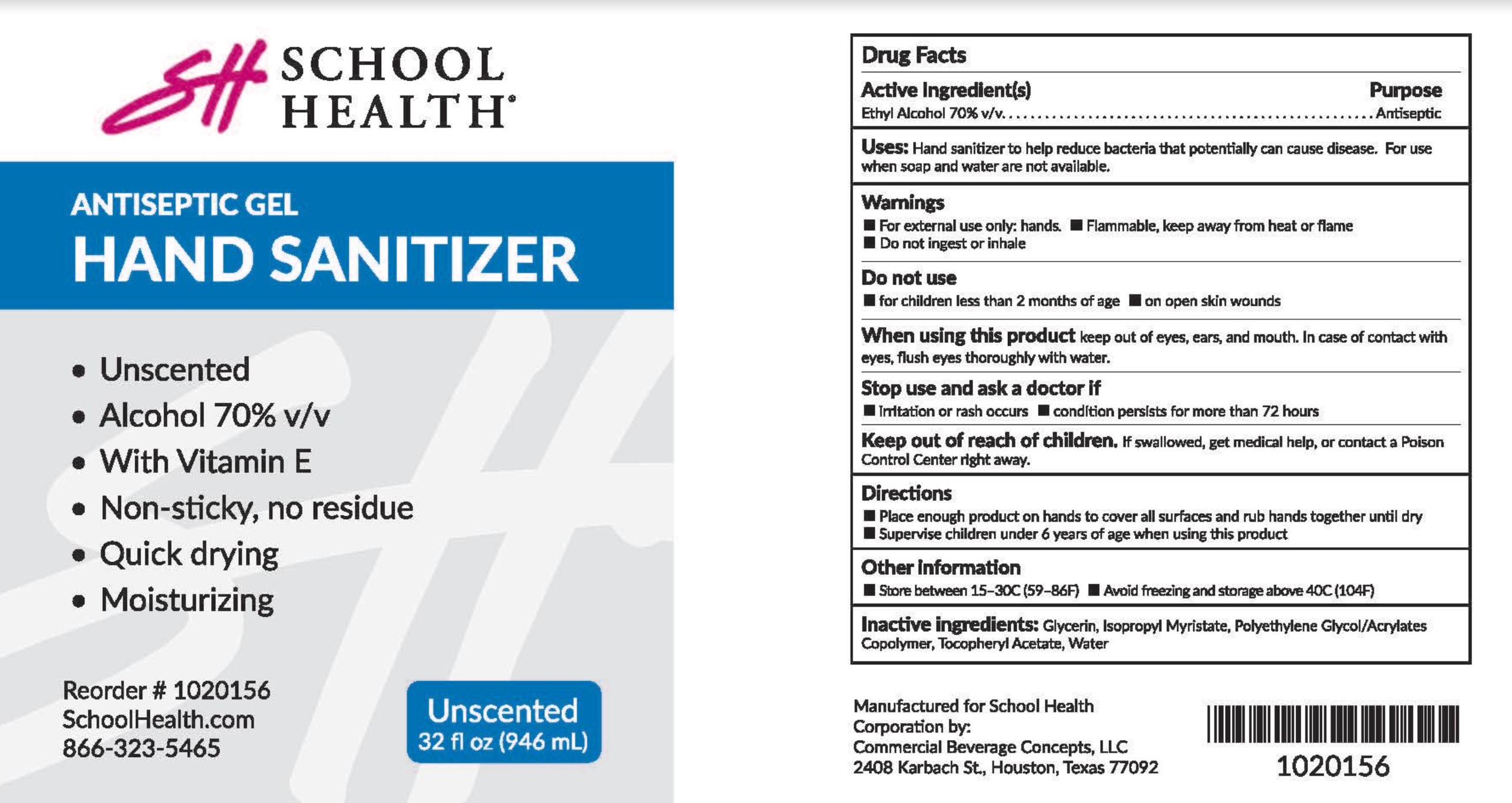 School Health 32oz Label