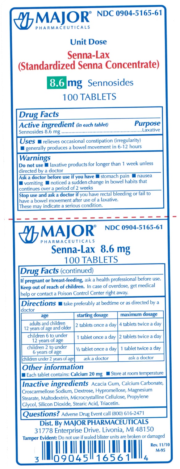 Senna lax 8.6 mg label 100 tablet