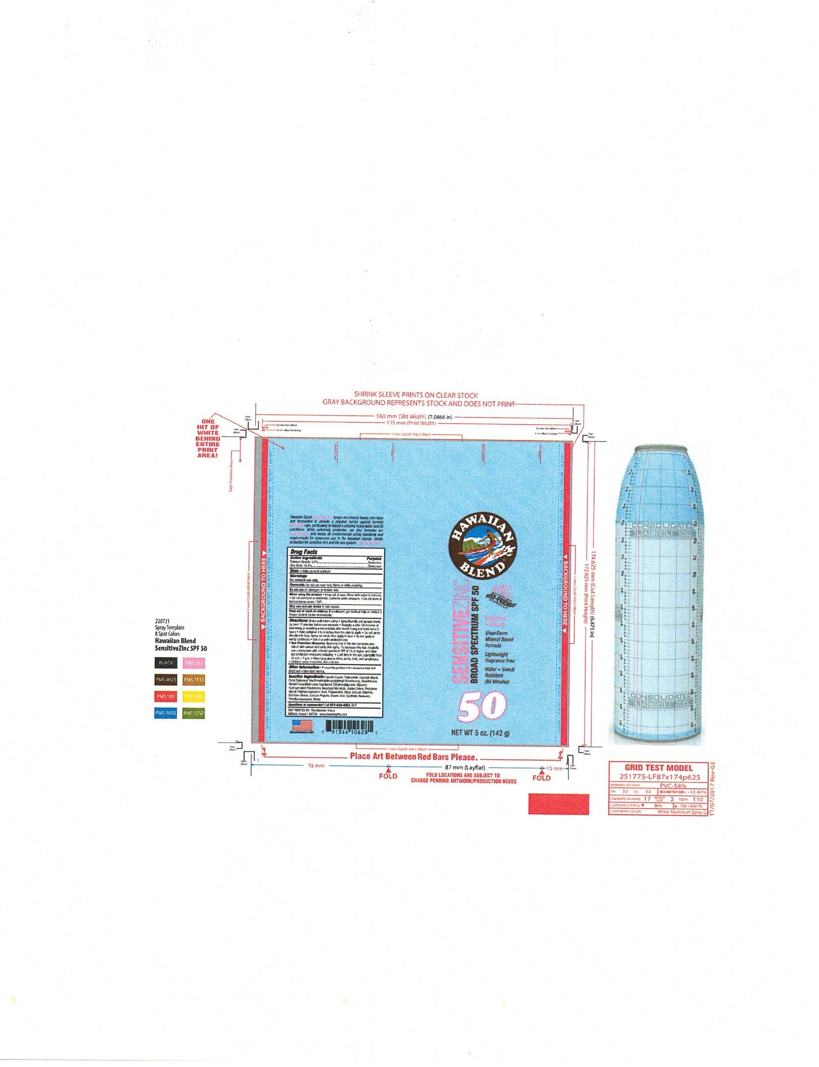 Hawaiian Blend Sensitive Zinc SPF 50 Spray