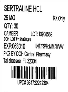 25mg 30 Tablets Label