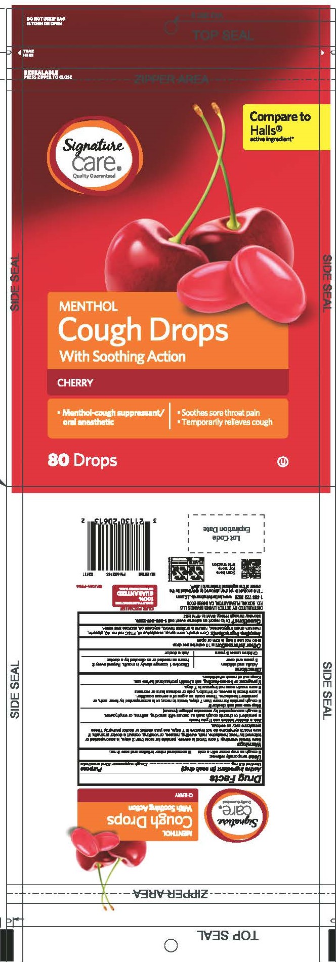 Signature Care Cherry 80ct Cough Drops