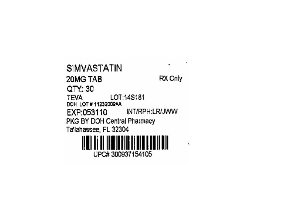 Image of 20 mg Blister Card Label