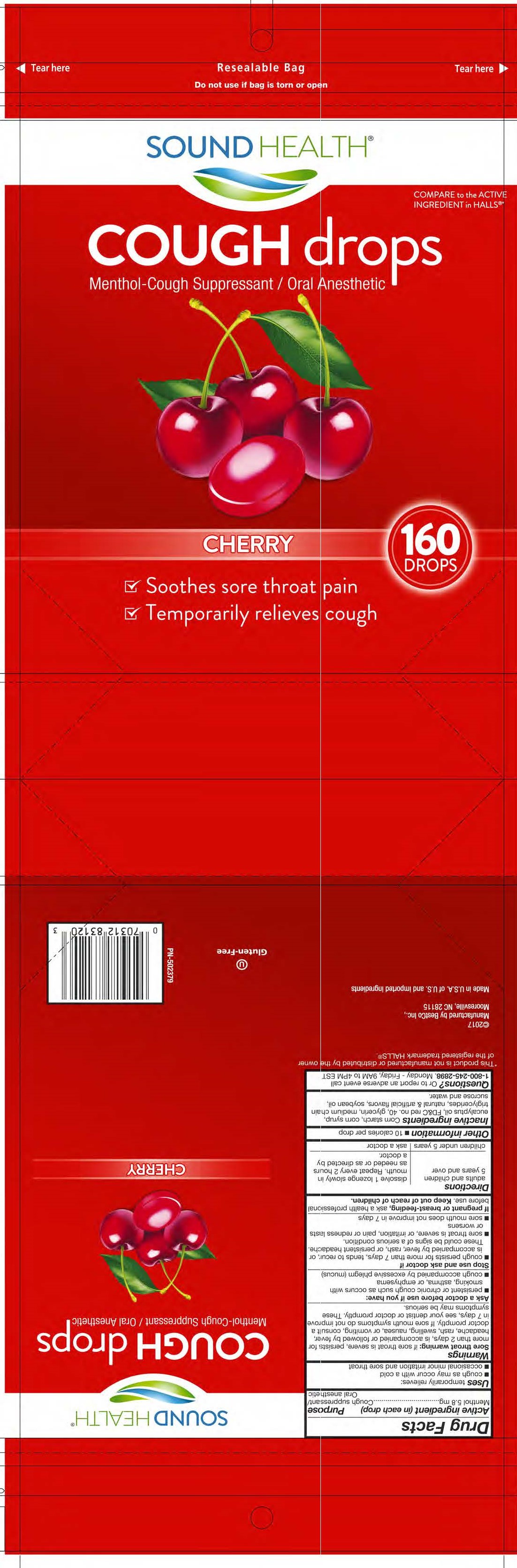 Sound Health Cherry 160ct Cough Drops