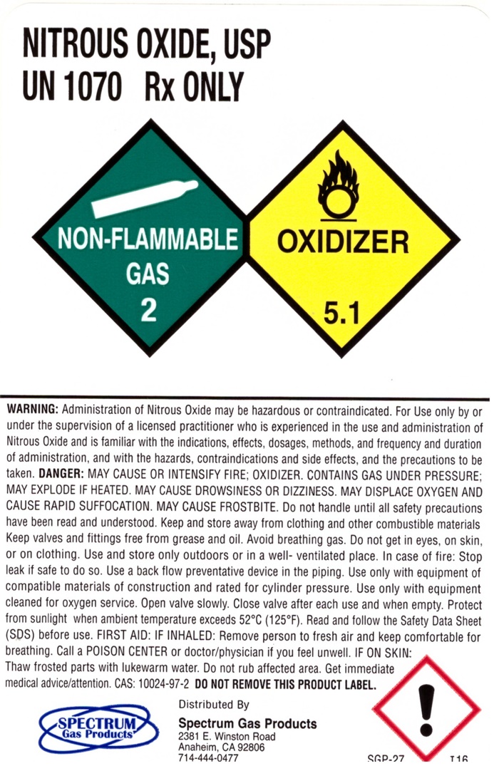 Nitrous Oxide Sidewall Label