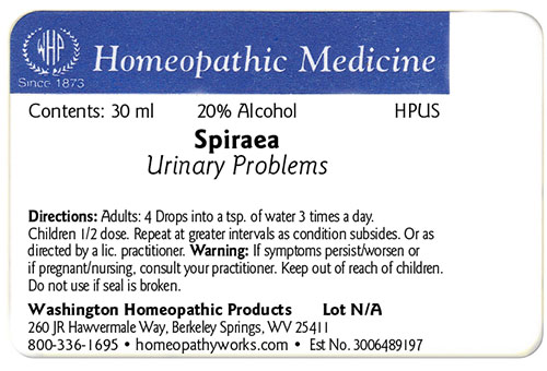 Spiraea label example